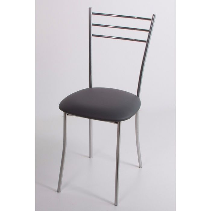 Стул на металлокаркасе Хлоя СТ хром люкс/темно-серый