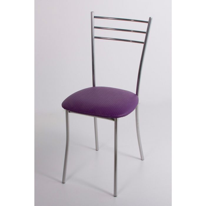 Стул на металлокаркасе Хлоя СТ хром люкс/капитон фиолетовый