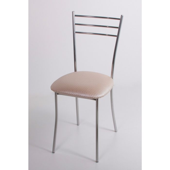 Стул на металлокаркасе Хлоя СТ хром люкс/капитон бежевый