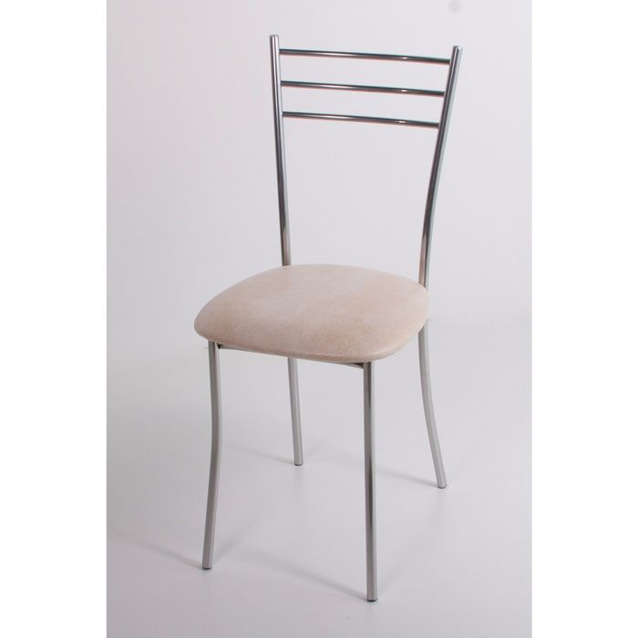 Стул на металлокаркасе Хлоя СТ хром люкс/нубук белый