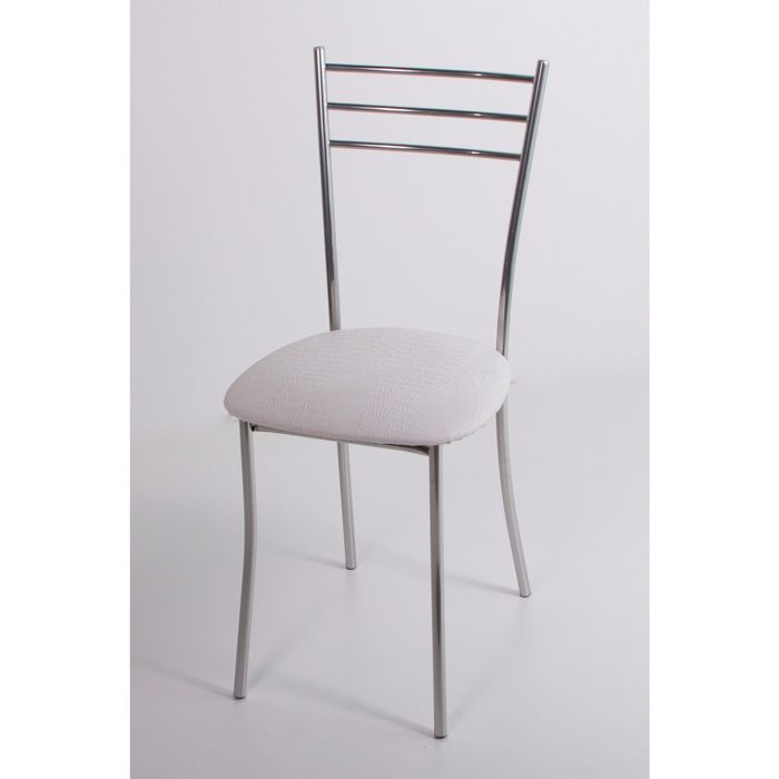 Стул на металлокаркасе Хлоя СТ хром люкс/крок белый мат