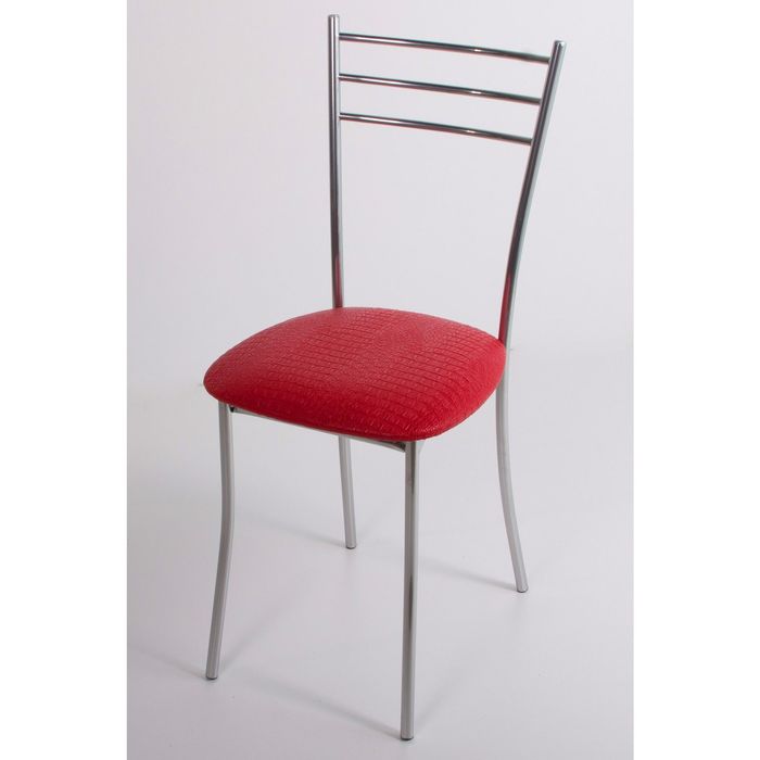 Стул на металлокаркасе Хлоя СТ хром люкс/крок красный мат