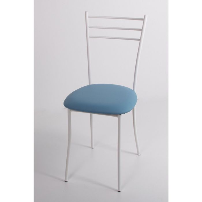 Стул на металлокаркасе Хлоя СТ белый/голубой