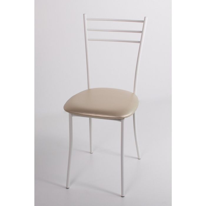 Стул на металлокаркасе Хлоя СТ белый/бежевый перламутр