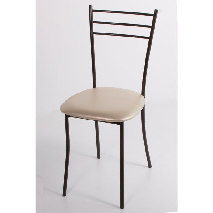 Стул на металлокаркасе Хлоя СТ коричневый/бежевый перламутр