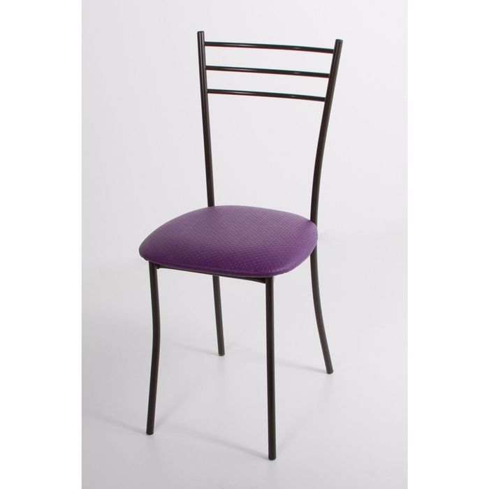 Стул на металлокаркасе Хлоя СТ коричневый/капитон фиолетовый