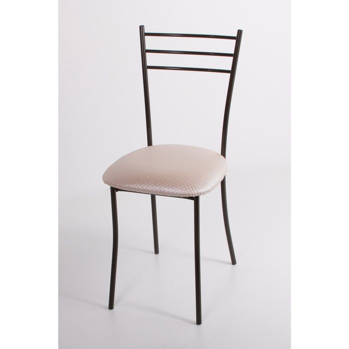 Стул на металлокаркасе Хлоя СТ коричневый/капитон бежевый