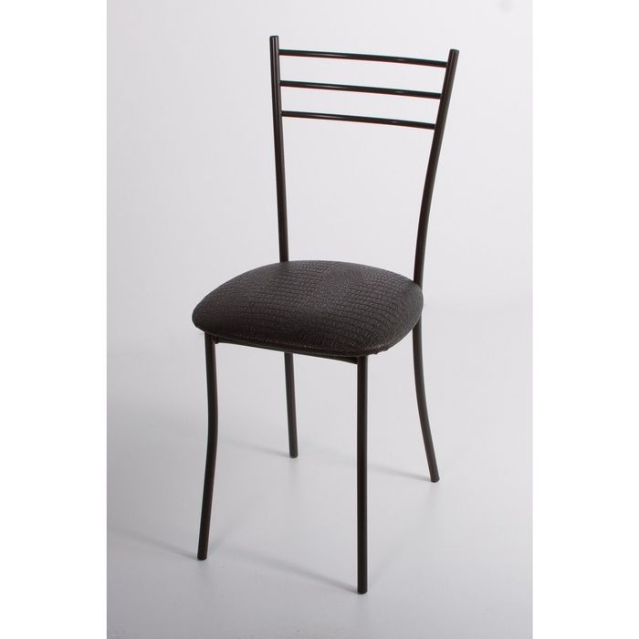 Стул на металлокаркасе Хлоя СТ коричневый/крок черный мат