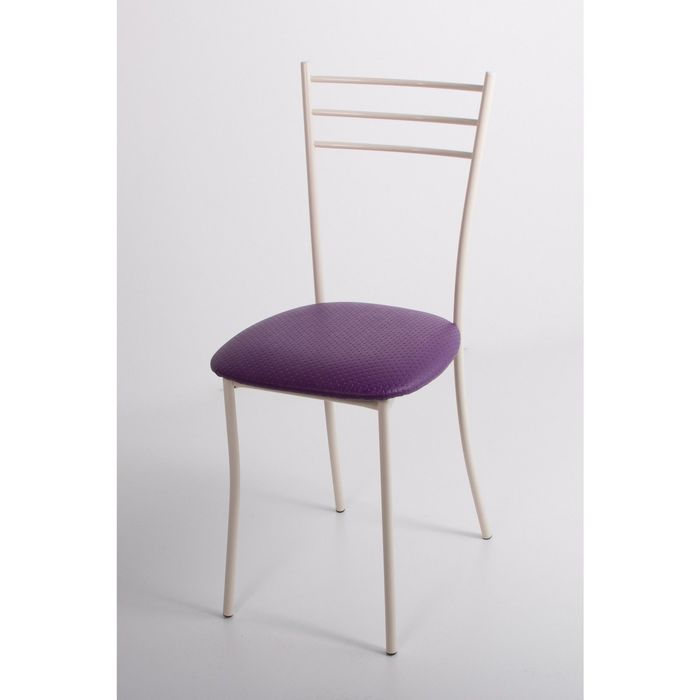 Стул на металлокаркасе Хлоя СТ бежевый/капитон фиолетовый