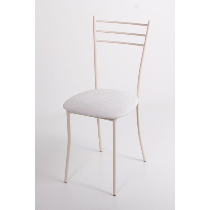 Стул на металлокаркасе Хлоя СТ бежевый/крок белый мат