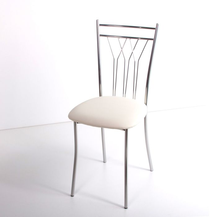 Стул на металлокаркасе Премьер СТ хром люкс/белый