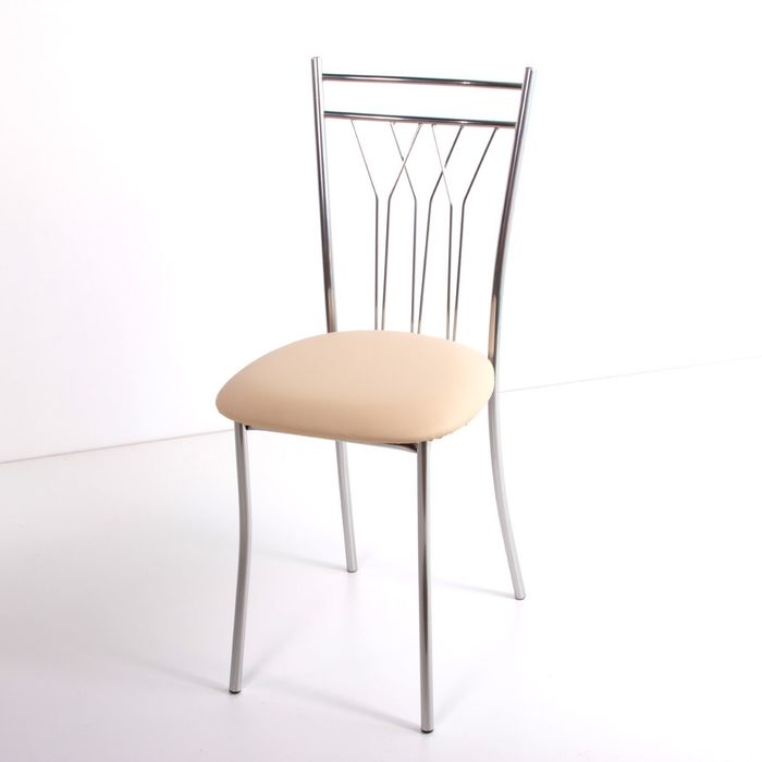Стул на металлокаркасе Премьер СТ хром люкс/кремовый