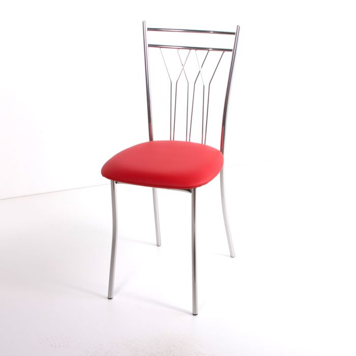 Стул на металлокаркасе Премьер СТ хром люкс/красный