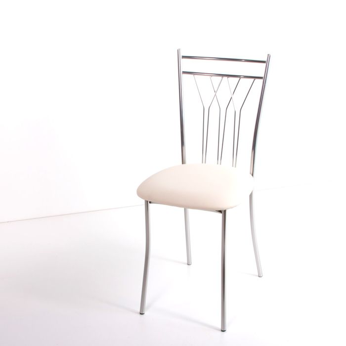 Стул на металлокаркасе Премьер СТ хром люкс/слоновая кость