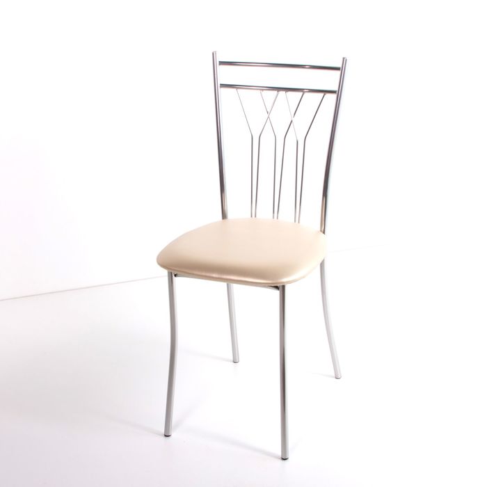 Стул на металлокаркасе Премьер СТ хром люкс/бежевый перламутр