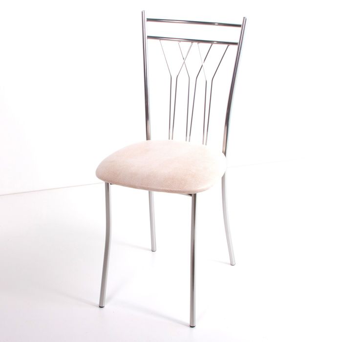 Стул на металлокаркасе Премьер СТ хром люкс/нубук белый