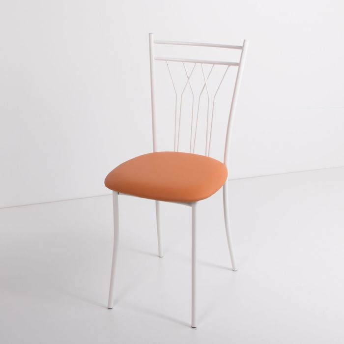Стул на металлокаркасе Премьер СТ белый/оранжевый