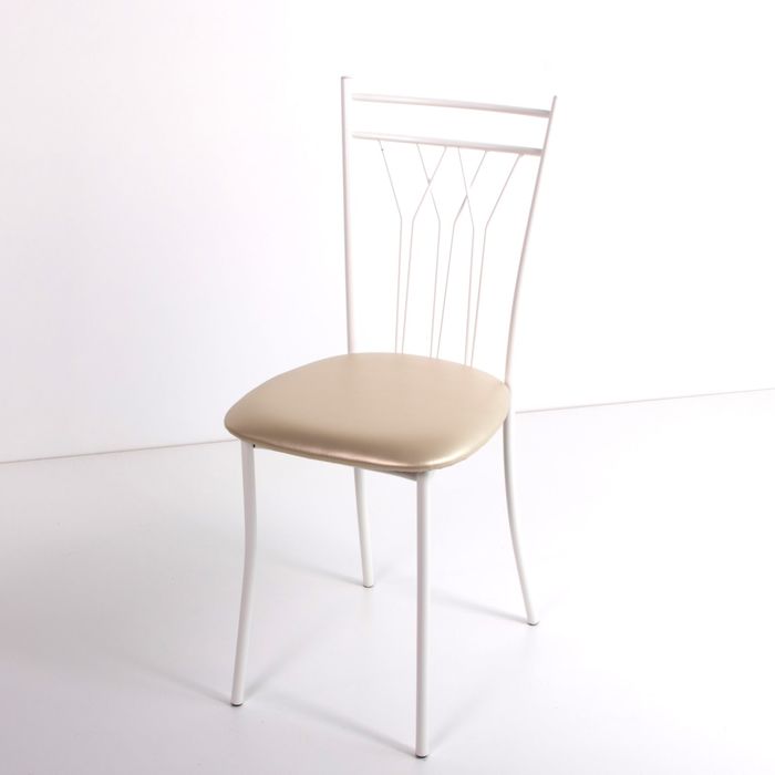 Стул на металлокаркасе Премьер СТ белый/бежевый перламутр
