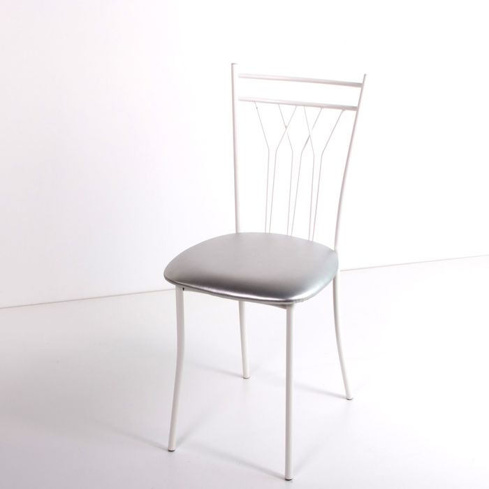 Стул на металлокаркасе Премьер СТ белый/серебро металлик