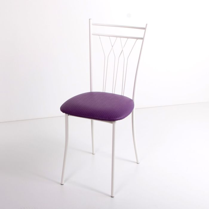 Стул на металлокаркасе Премьер СТ белый/капитон фиолетовый