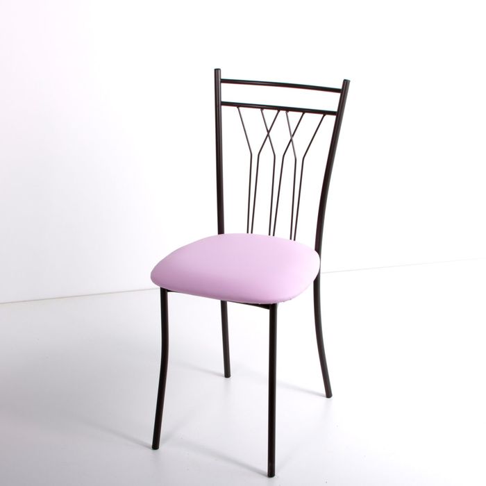 Стул на металлокаркасе Премьер СТ коричневый/розовый