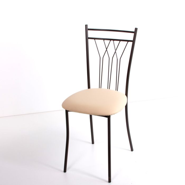 Стул на металлокаркасе Премьер СТ коричневый/кремовый