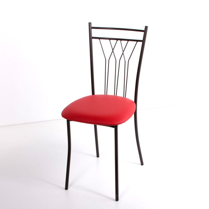 Стул на металлокаркасе Премьер СТ коричневый/красный