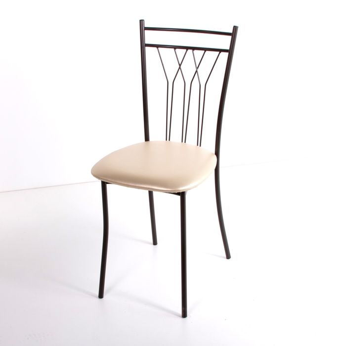 Стул на металлокаркасе Премьер СТ коричневый/бежевый перламутр