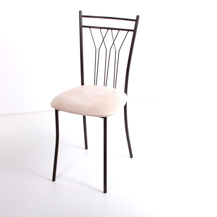 Стул на металлокаркасе Премьер СТ коричневый/нубук белый