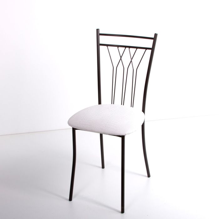 Стул на металлокаркасе Премьер СТ коричневый/крок белый мат