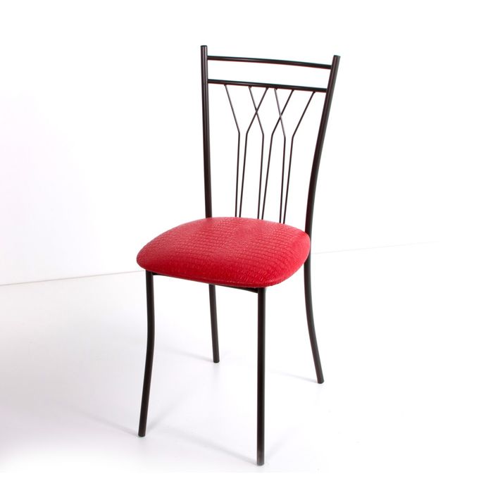 Стул на металлокаркасе Премьер СТ коричневый/крок красный мат