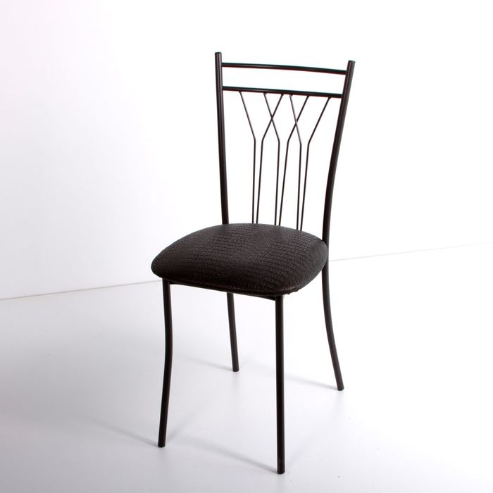 Стул на металлокаркасе Премьер СТ коричневый/крок черный мат