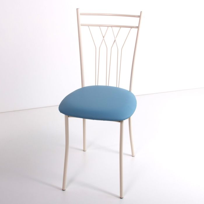 Стул на металлокаркасе Премьер СТ бежевый/голубой