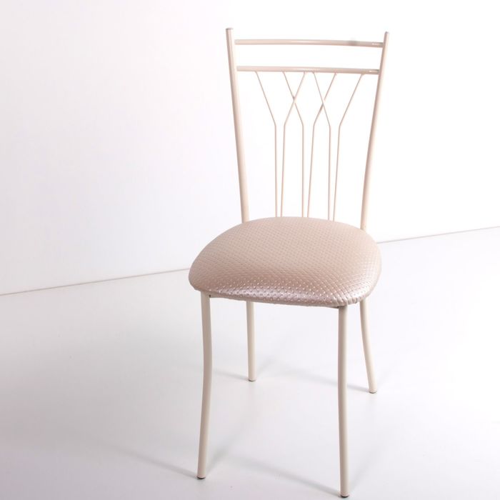 Стул на металлокаркасе Премьер СТ бежевый/капитон бежевый