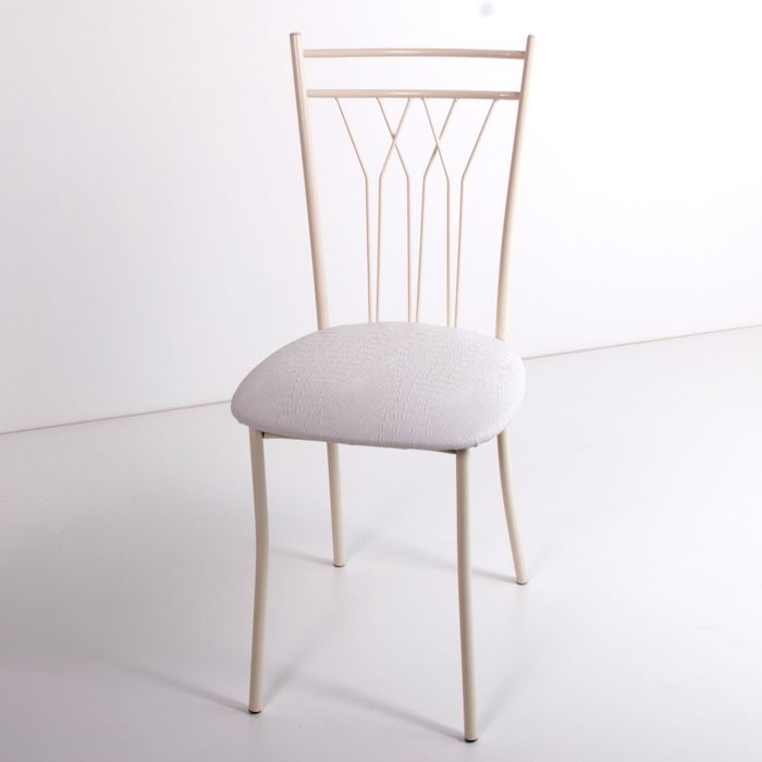 Стул на металлокаркасе Премьер СТ бежевый/крок белый мат