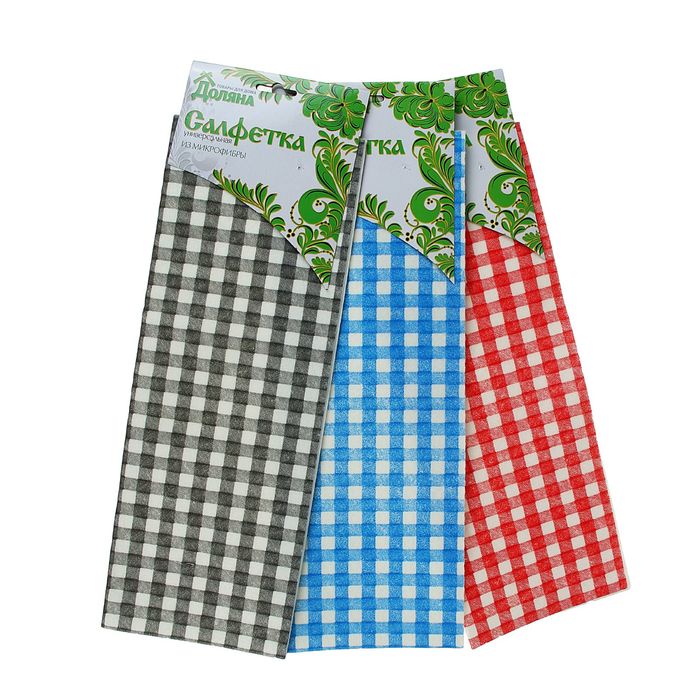 Салфетка для уборки 40х30 см, вискоза "Клетка"