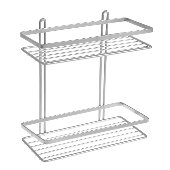 Полка 2-х ярусная прямоугольная MODERN, цвет хром