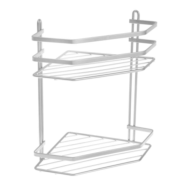 Полка 2-х ярусная угловая MODERN, цвет хром