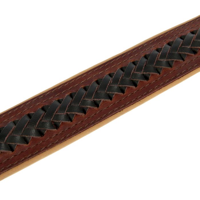 Ошейник кожаный "Элита" тройной, с косой в загибку, 50-59 х 3,5 см
