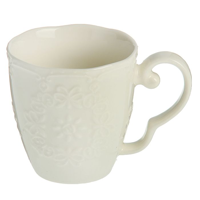 Кружка 270 мл "Кружева", цвет белый