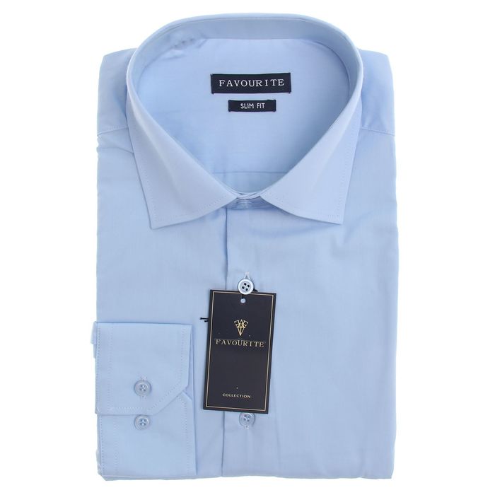 Сорочка приталенная мужская, р. 52, об. шеи 42, рост 170-176, цвет голубой RDF0305_FAV
