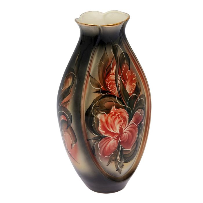 Ваза "Луксор" цветы, черный