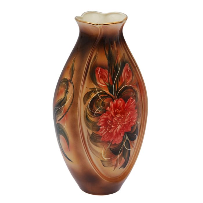 Ваза "Луксор" цветы, коричневый