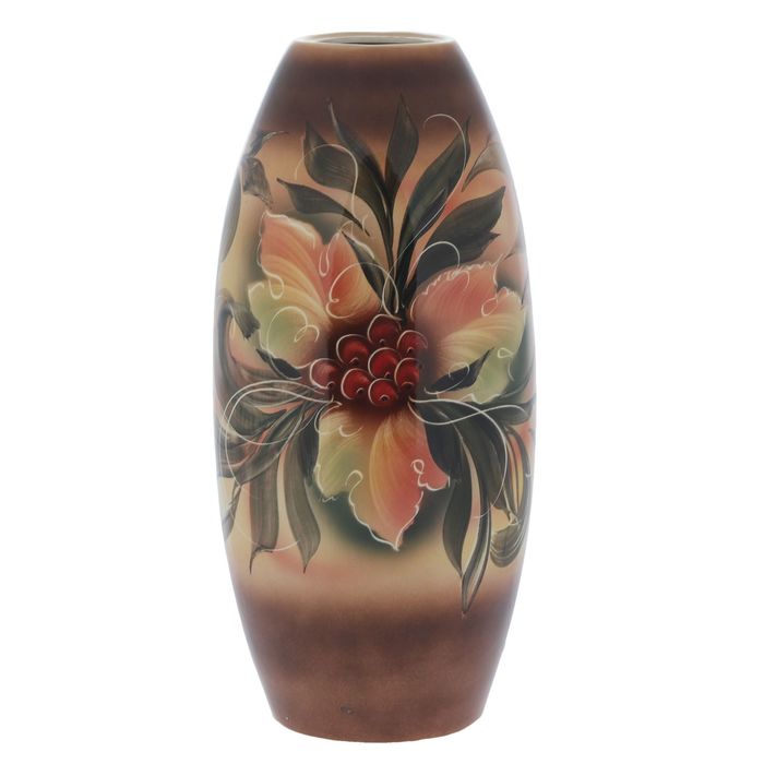Ваза "Евро" цветы, коричневый