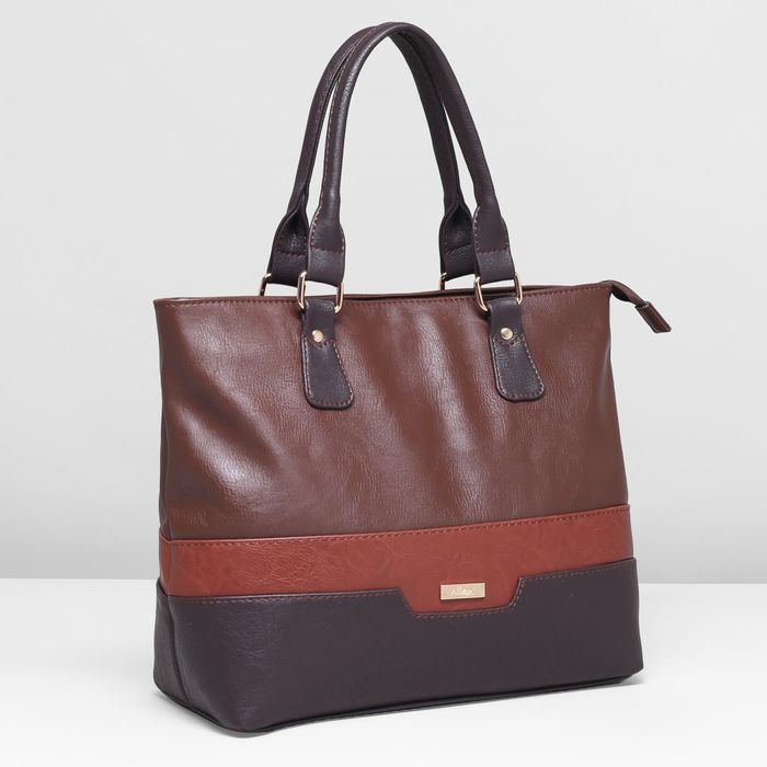 Сумка женская на молнии, 1 отдел с перегородкой, наружный карман, цвет коричневый