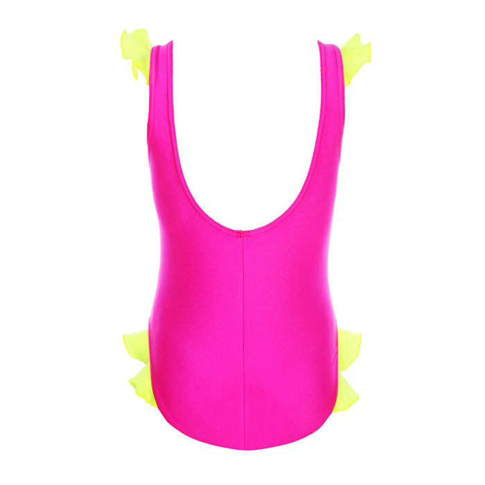 Купальник слитный с рюшами, размер 32, цвет микс