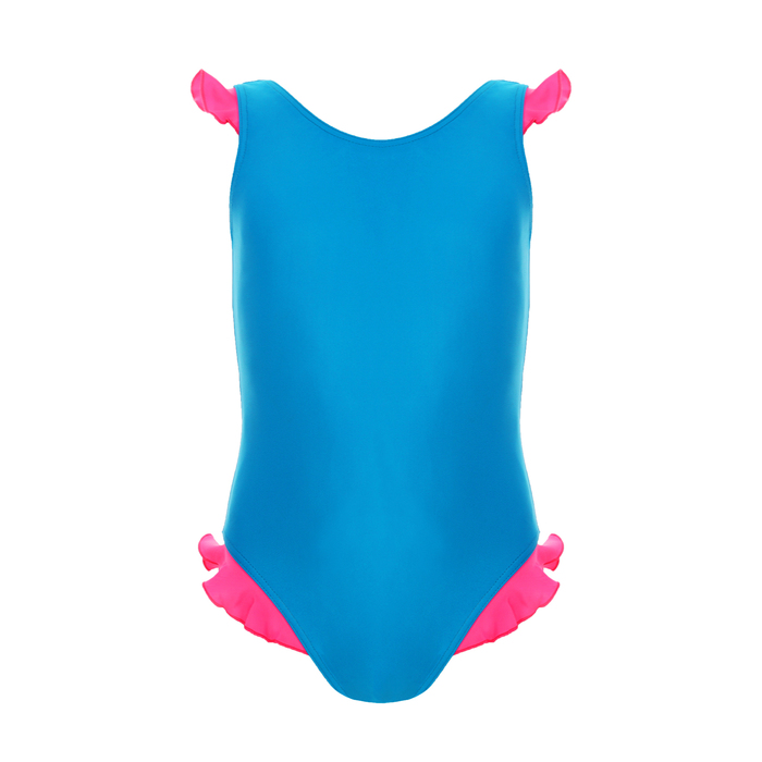 Купальник слитный с рюшами, размер 32, цвет микс