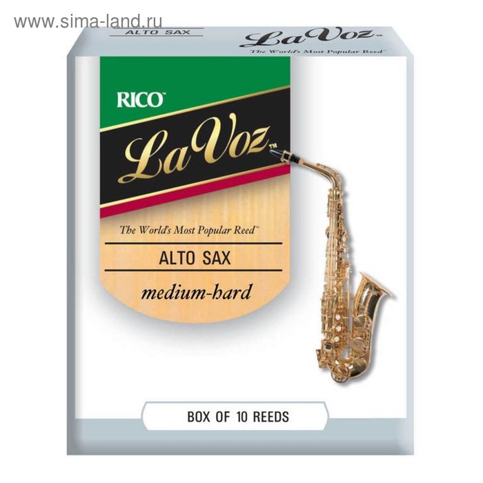 цена Трости для саксофона альт Rico RJC10MH La Voz (Medium-Hard), 10шт