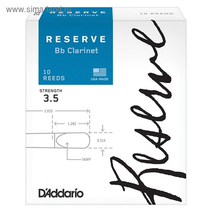 фото Трости для кларнета rico dcr1035 reserve размер 3.5, 10шт rico by d'addario