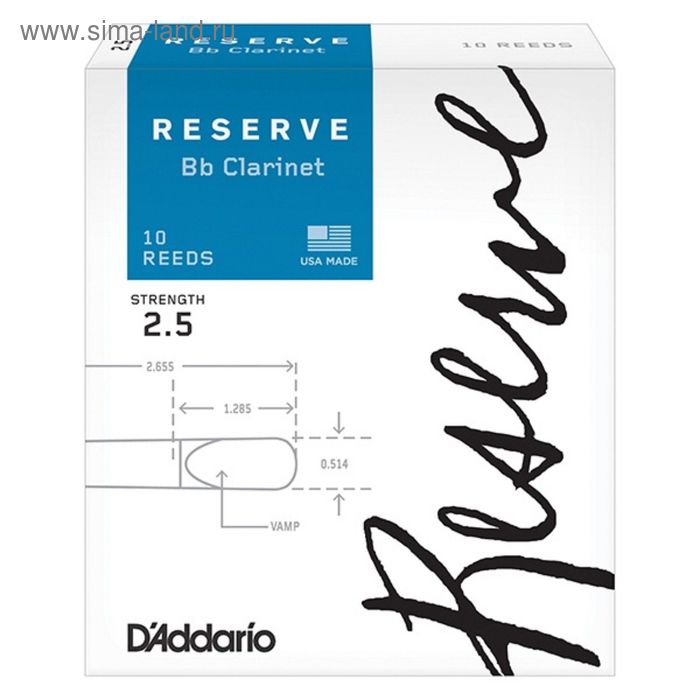 фото Трости для кларнета rico dcr1025 reserve размер 2.5, 10шт rico by d'addario